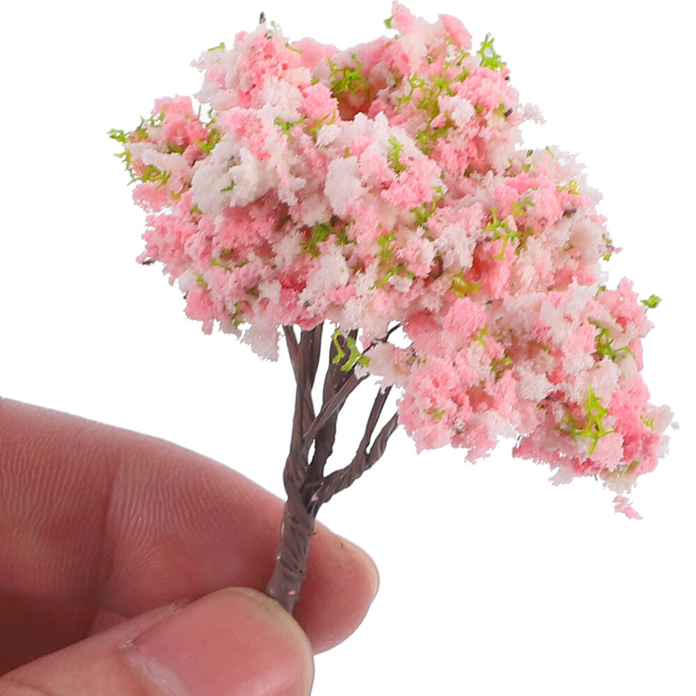 10PCS Artificial Cherry Blossom Trees Mini Lifelike Cherry Blossom Trees