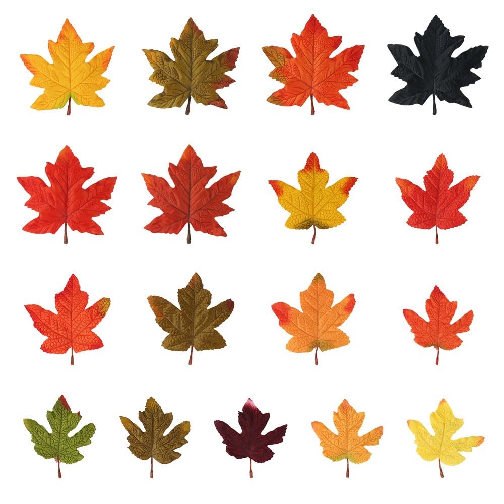 Large Artificial Maple Leaf Thanksgiving Fake Fall Leaves Decoration 17 PCS