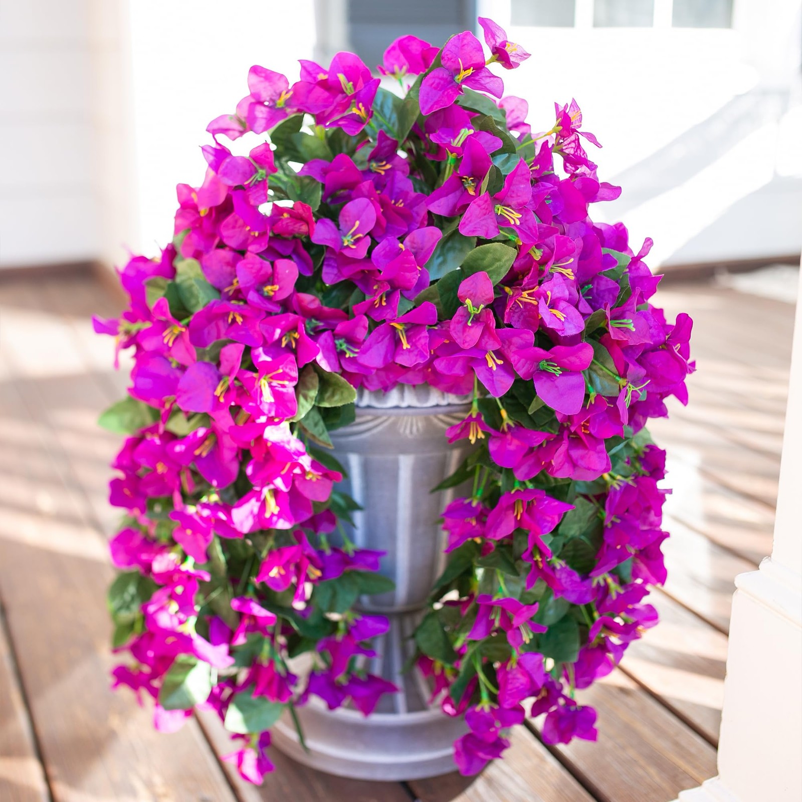 HyeFlora Bougainvillea Artificial Hanging Flowers Plants for Outdoors Decorat…