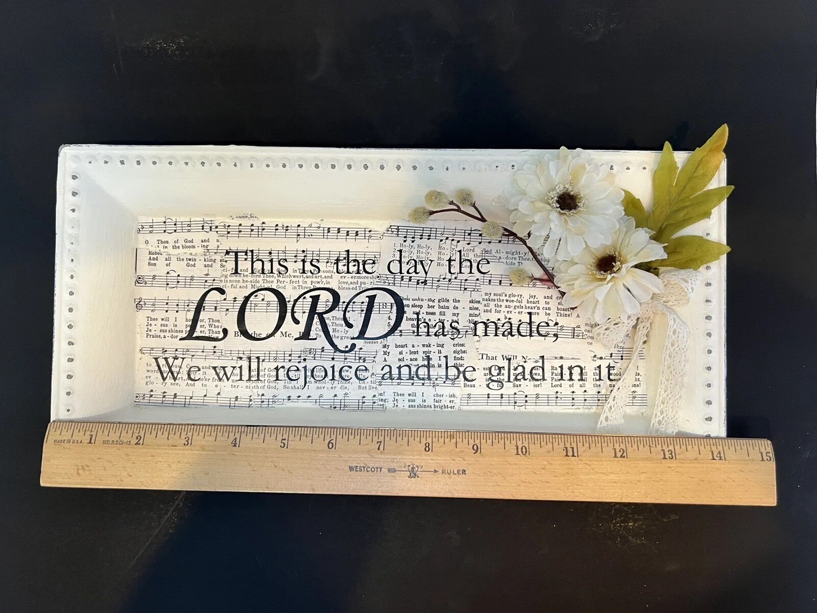 Psalm 118: 24 Handmade Decorative Tray This is the Day the Lord has made Floral
