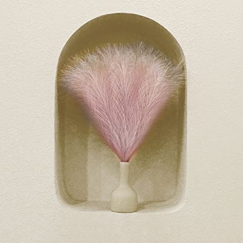 6 PCS Faux Pampas Grass Arrangement – 18″/45cm Artificial Fluffy D4- Dust Pink