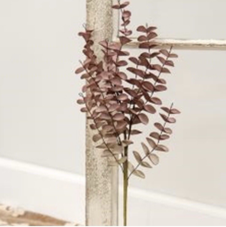 Burgundy Fall Ombré Eucalyptus Leaf Spray, 22”