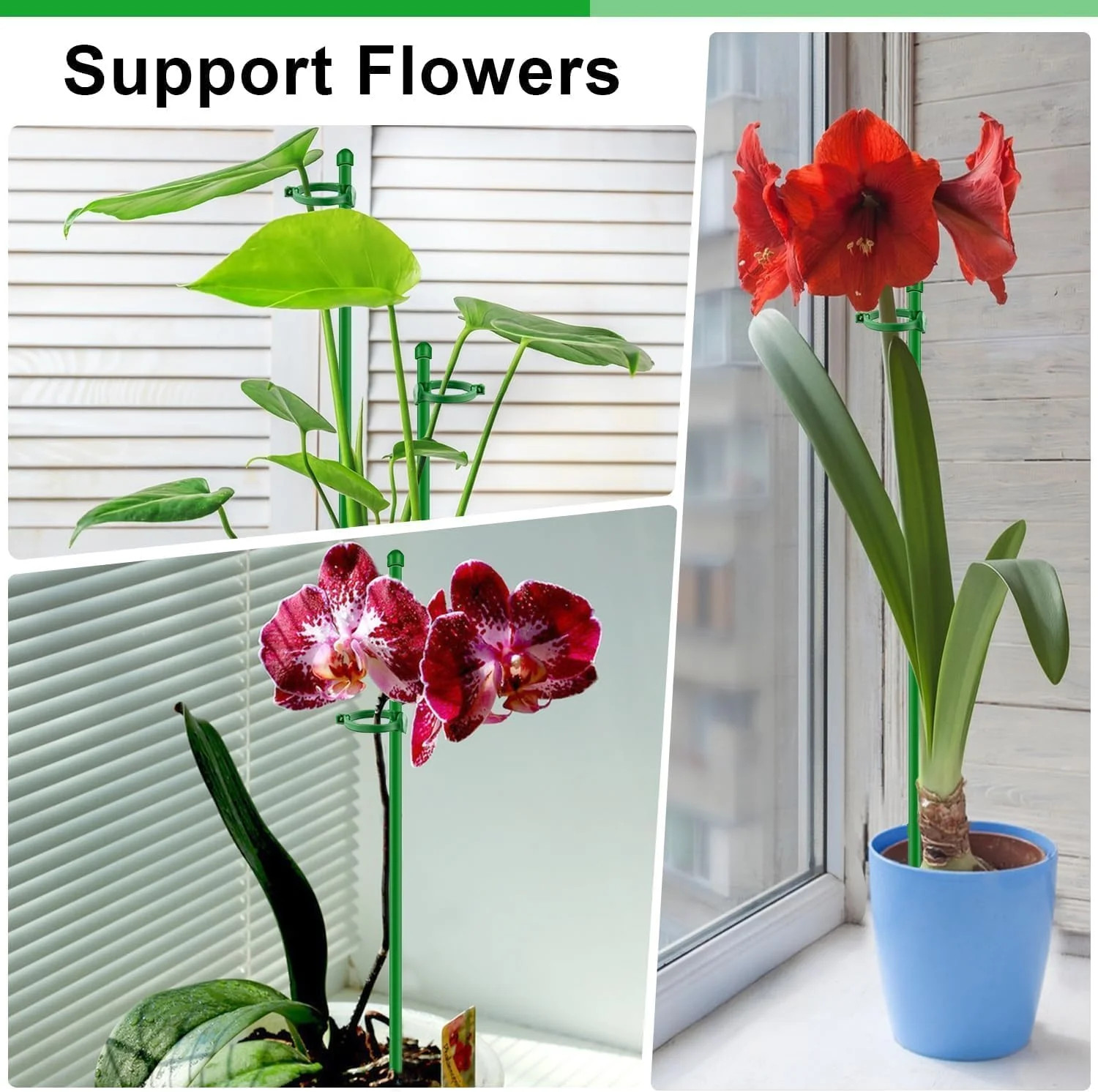 20Pcs Plant Support Stakes 17 inch SupKing Garden Orchid Sticks Extended to 3ft