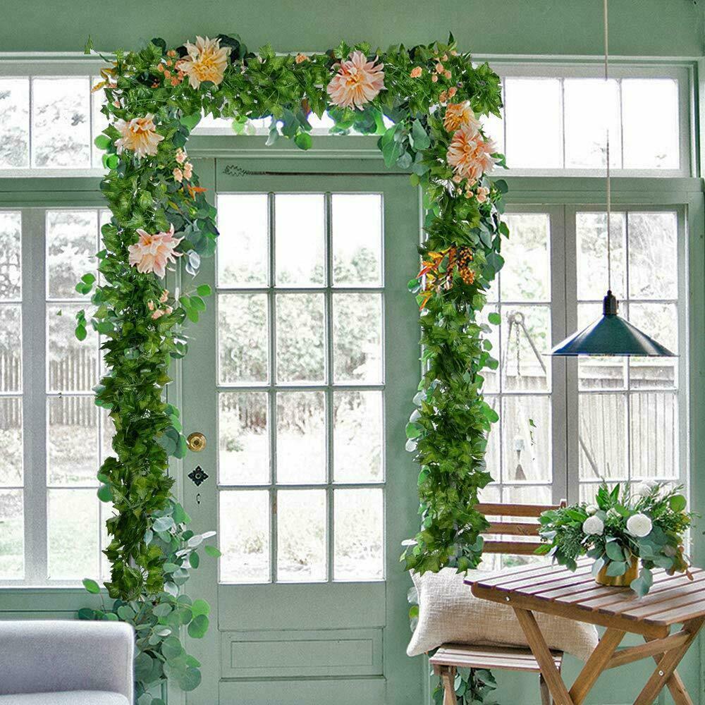 6PCS Fake Ivy Leaves Artificial Greenery Vines For Decor Room Decor Garland USA
