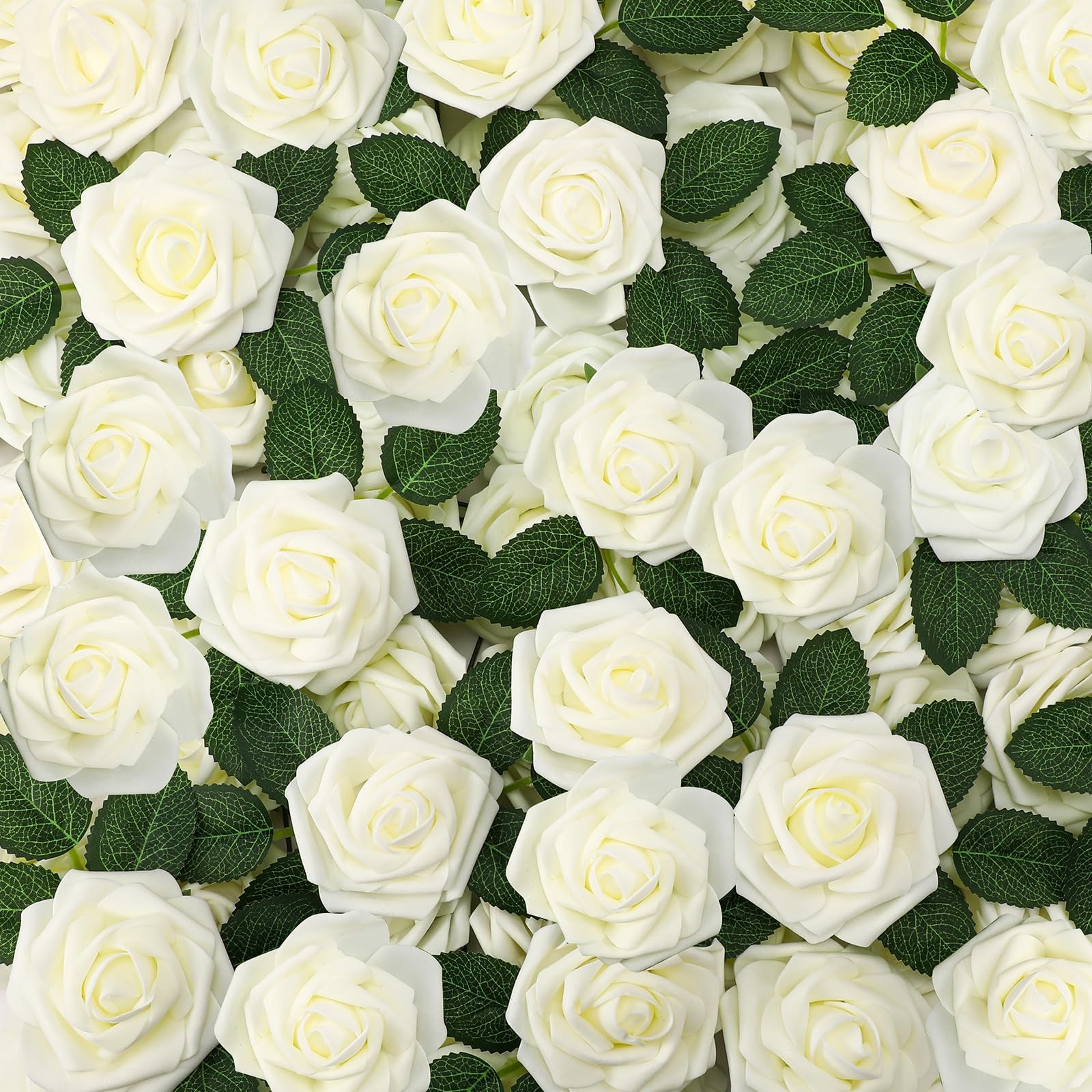 200 Pcs Artificial Rose Flowers Foam Fake Rose Bulk Faux Flower with 100 pcs …