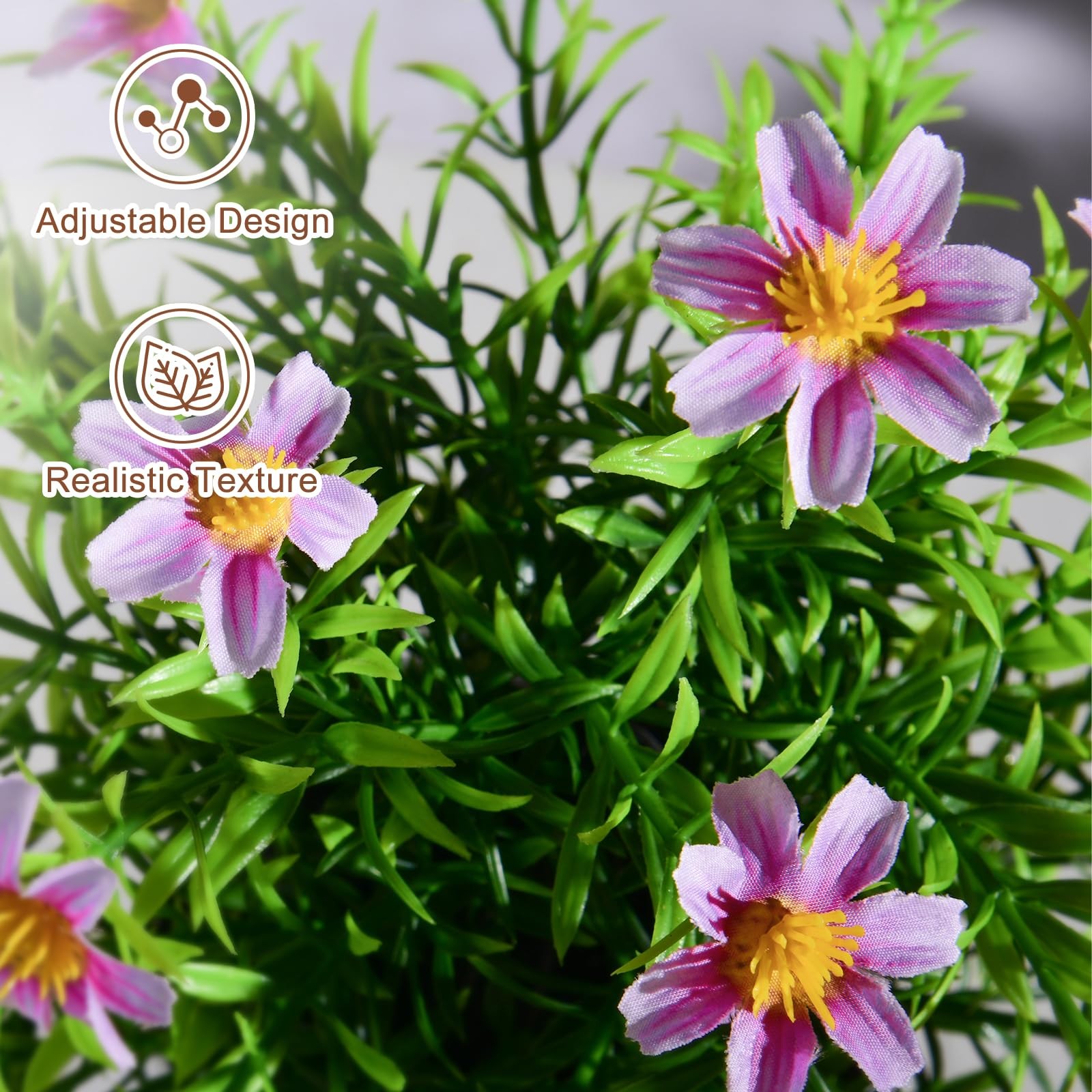3 Pack Small Fake Plants Artificial Potted Flowers for Indoor Mini Faux Plant…