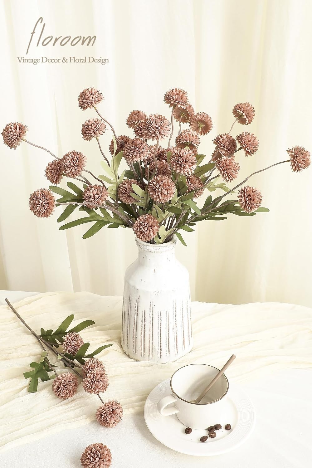 Chic 5pc Faux Silk Chrysanthemums – Lifelike Flowers for Elegant Arrangements