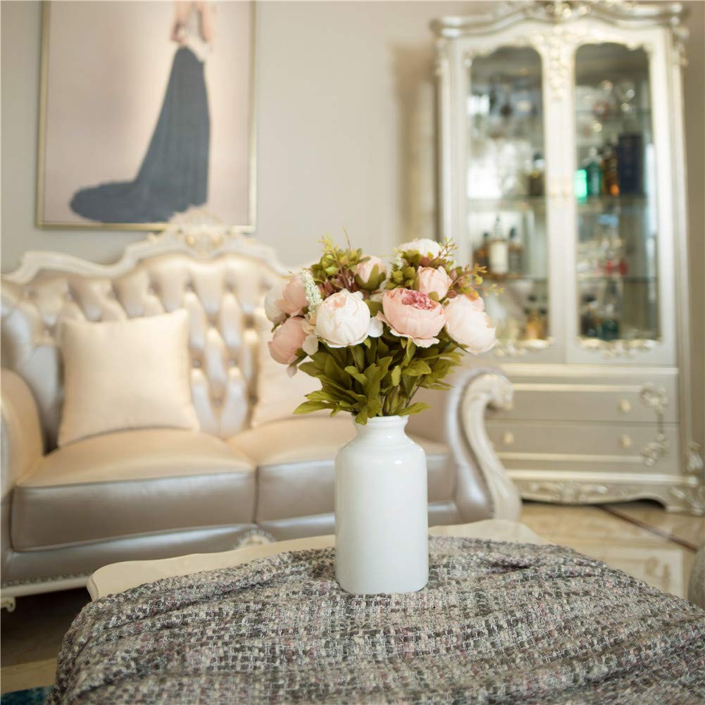 Peony Silk Flower Bouquets Arrangement Wedding Centerpieces Pink 2 Pack