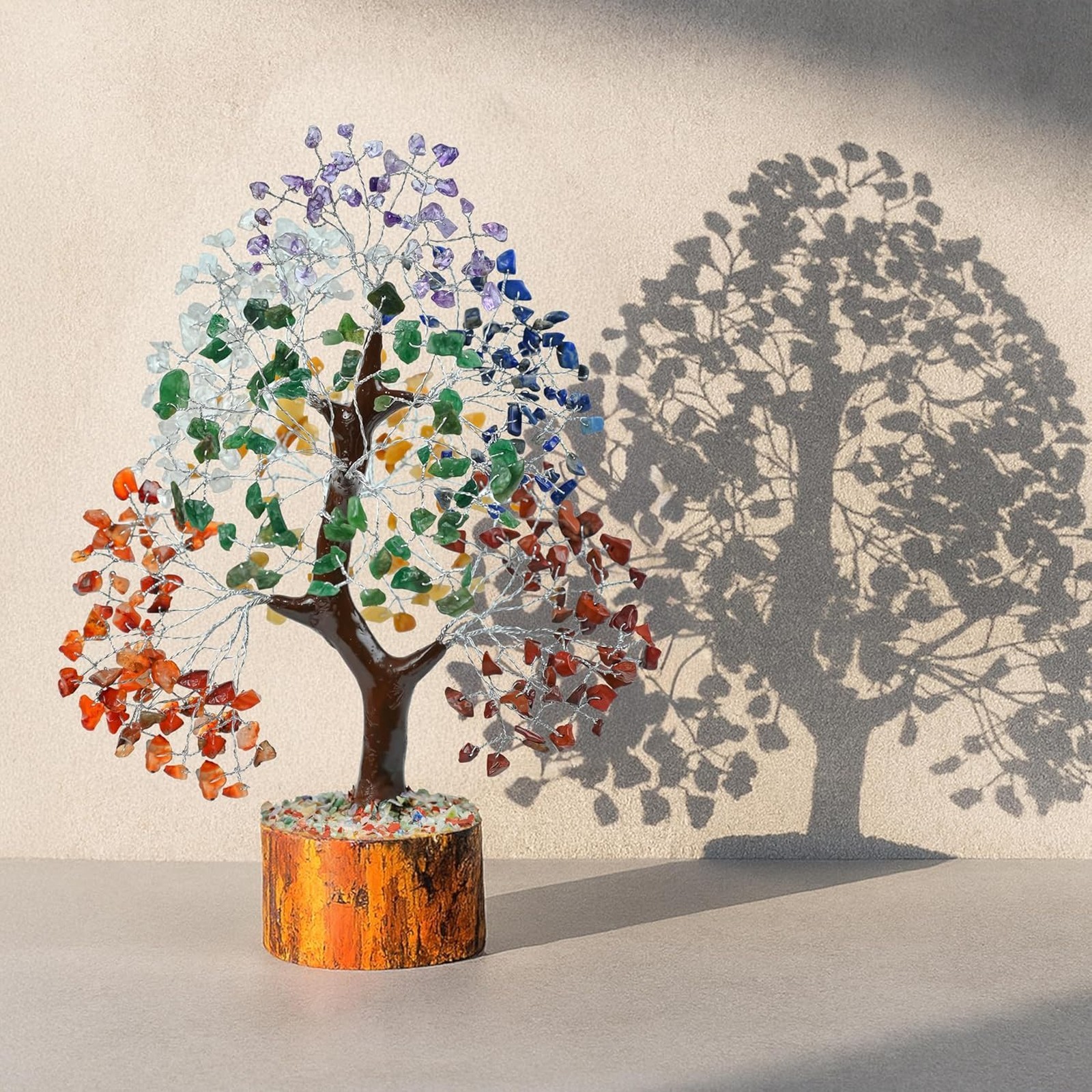 7 Chakra Tree of Life Crystals Healing Stones Feng Shui Money Tree 10-12 Inch
