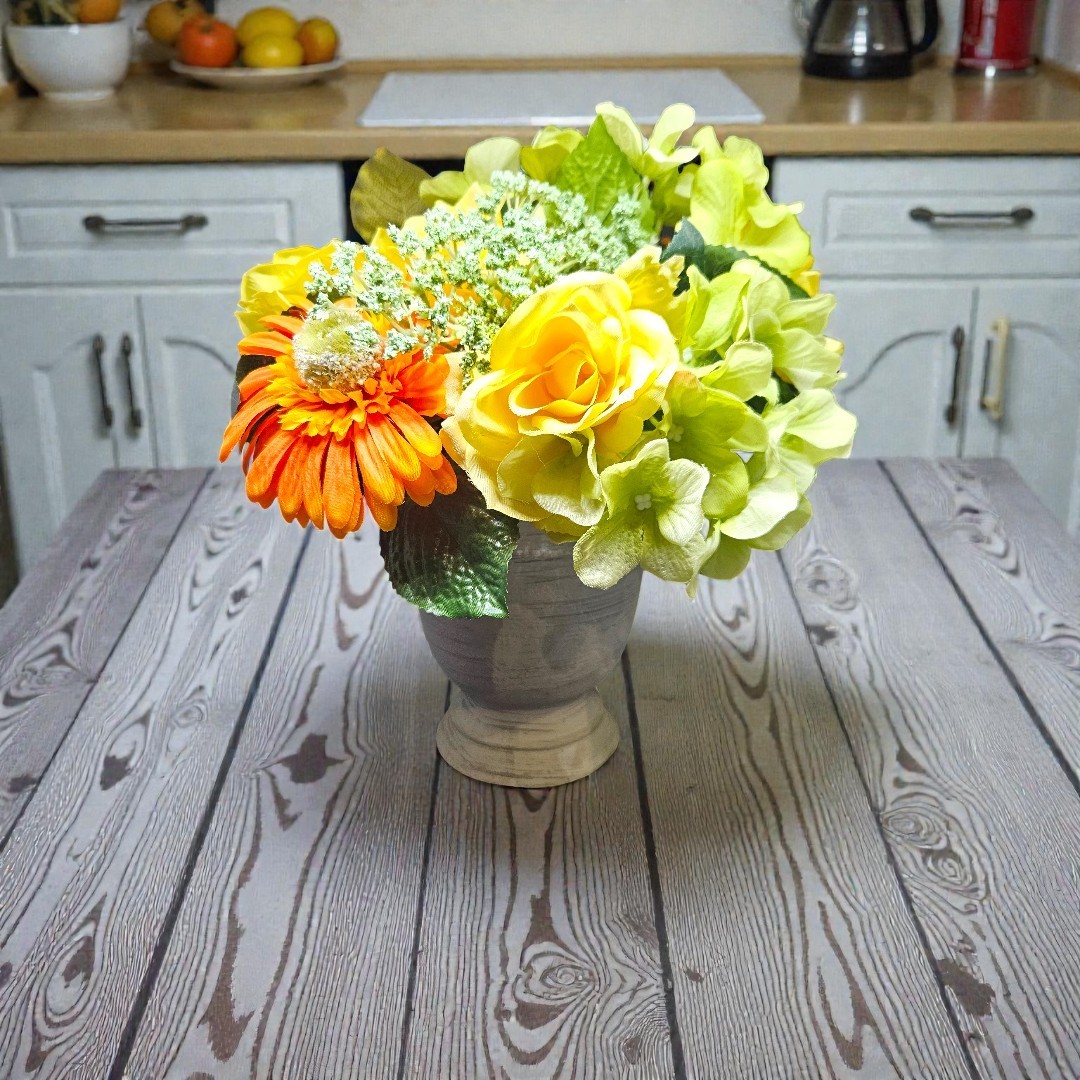 Better Homes & Gardens Faux Floral Arrangement Rustic Urn Centerpiece