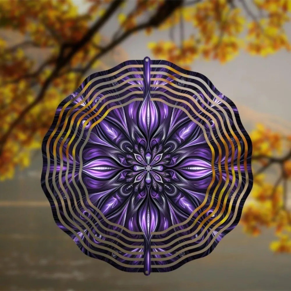 Metal Wind Spinner Hanging Sculpture Garden Courtyard Balcony Spring Decor