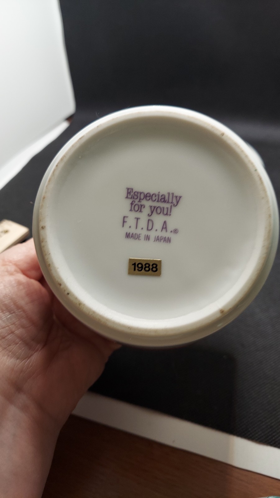 ESPECIALLY FOR YOU! F.T.D.A MADE IN JAPAN 1988 VASE Purple And PINK TOTALLY ’80S