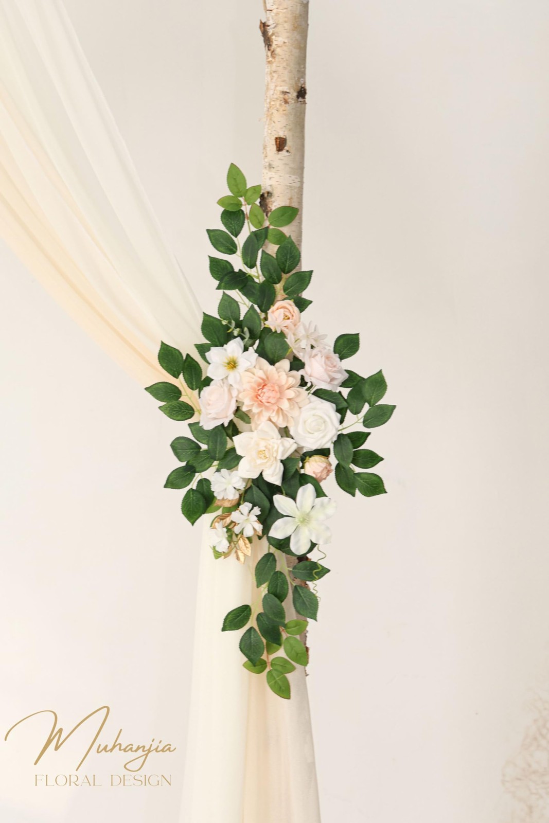 Muhanjia Artificial Wedding Arch Flowers Kit(Pack of 4),2Pcs Artificial Flowe…