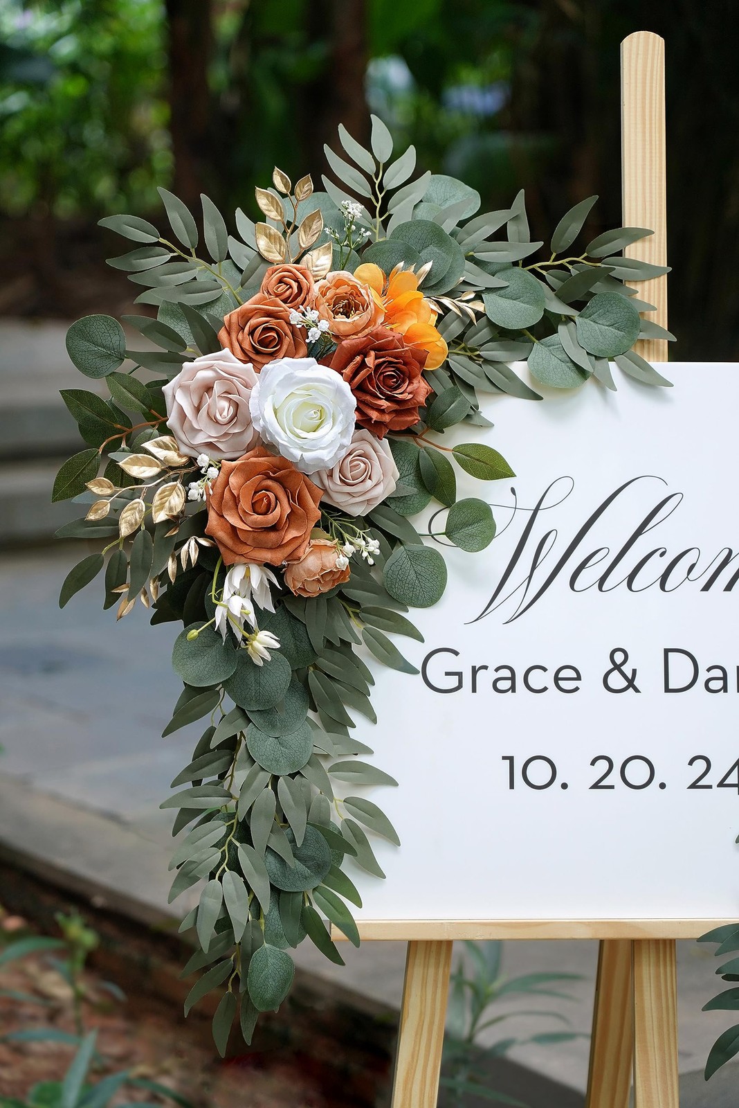 Artificial Flower Swag Set of 2 for Wedding Welcome Signs Floral Decorations,…