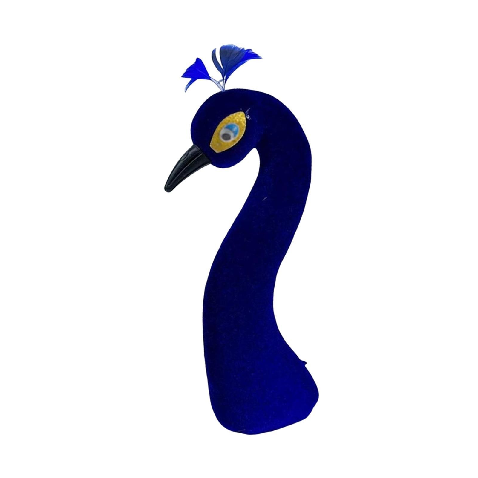 Peacock Mannequin Head Collectible Sculpture Suitable for Home Cabinet Bookshelf