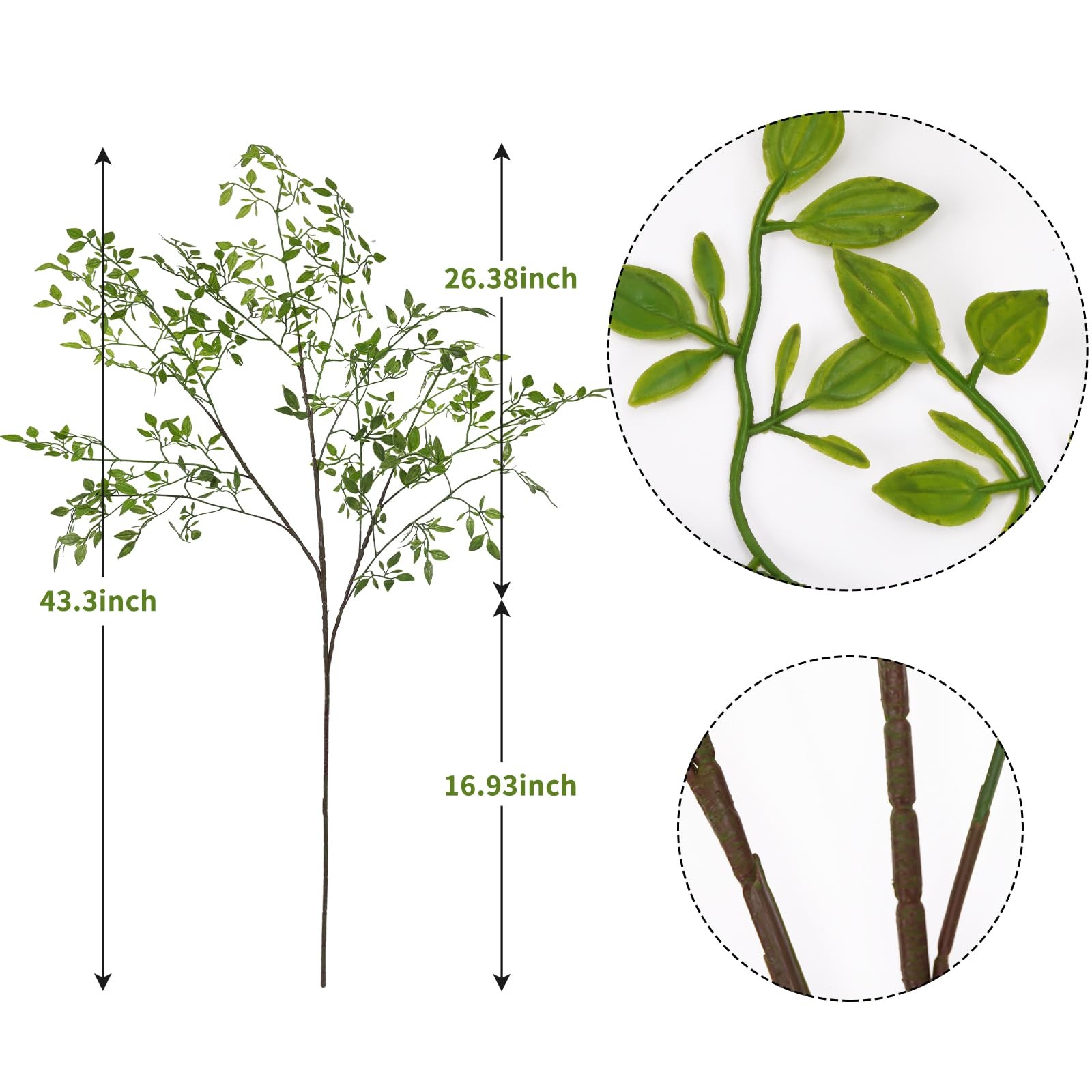 Artificial Plants 2PCS 43.3 Inch Green Nandina Tall Plants for Wedding Garden…