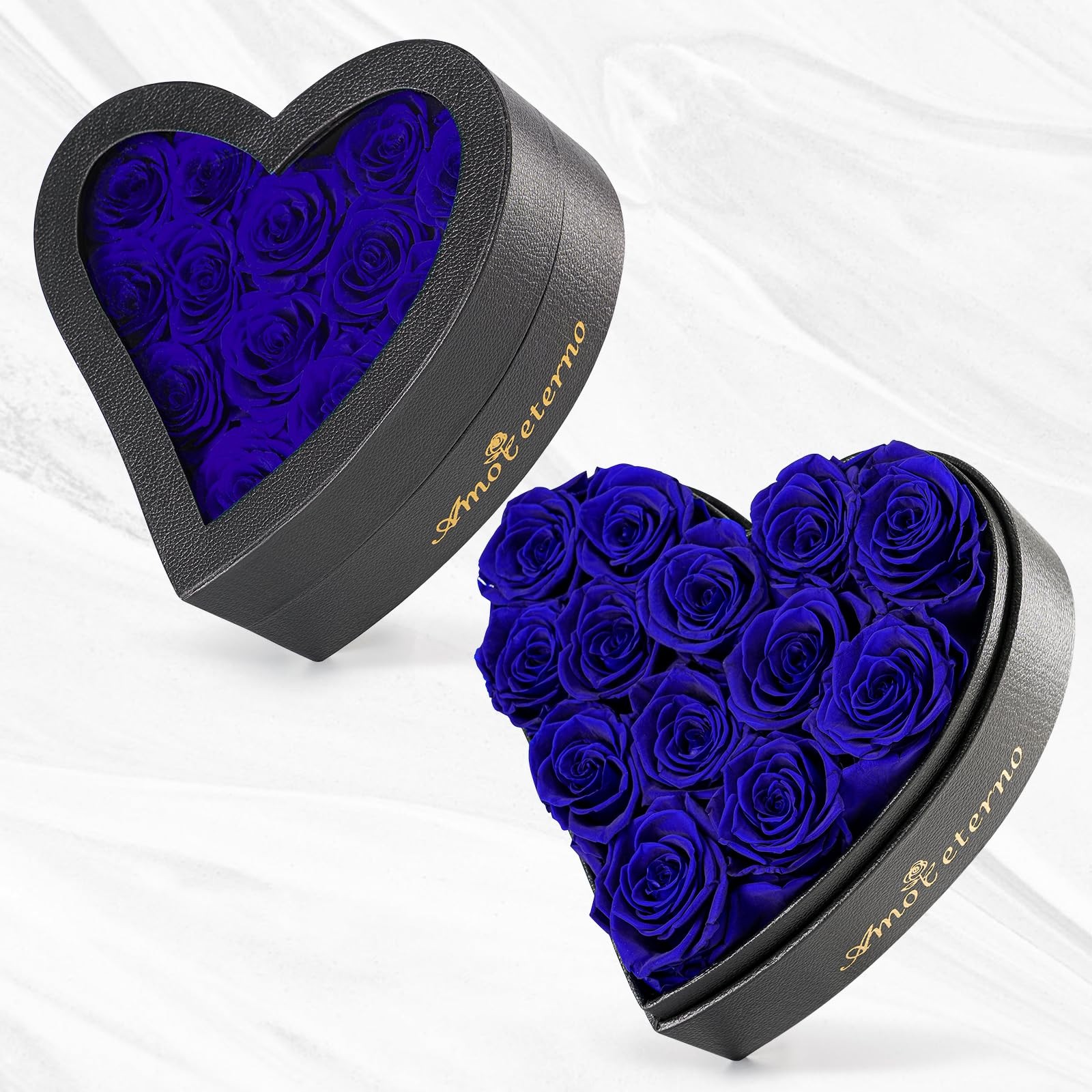 Blue Forever Rose In A Box Fresh Flowers Preserved Birthday Gifts For Her