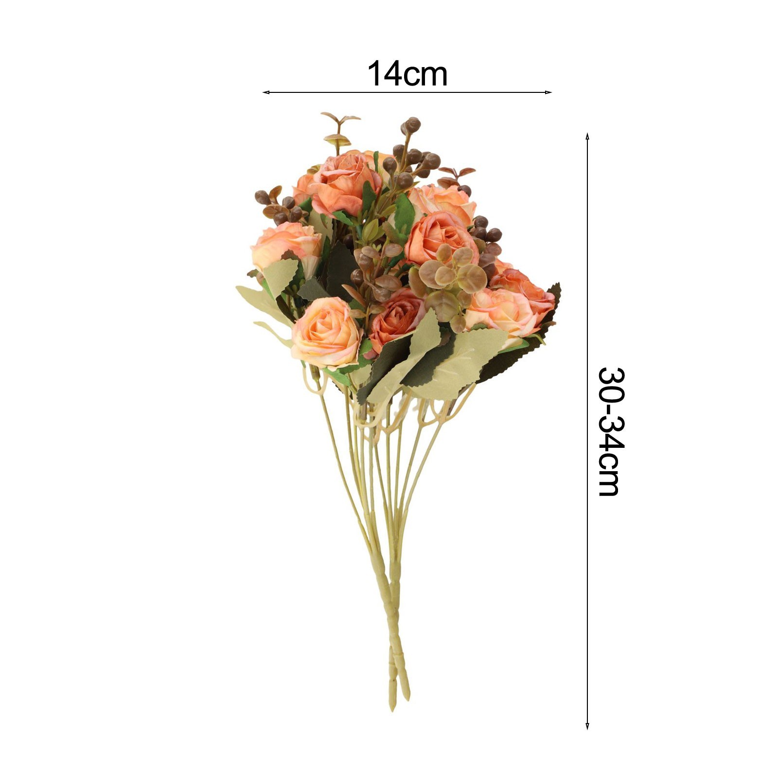 Set of 2 Artificial Roses in Vase for Elegant Home and Office Decoration