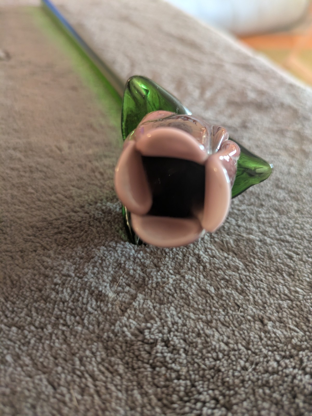 Handblown Glass Rose & Tulip – 12″ Stems