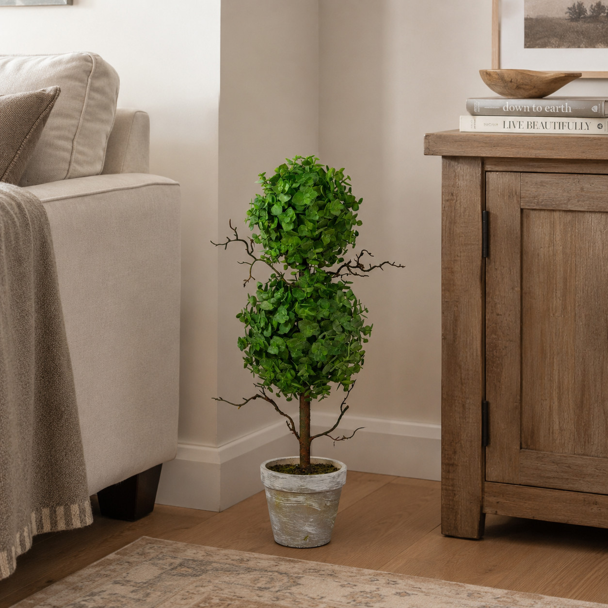 2′ Eucalyptus Double Ball Topiary Artificial Tree
