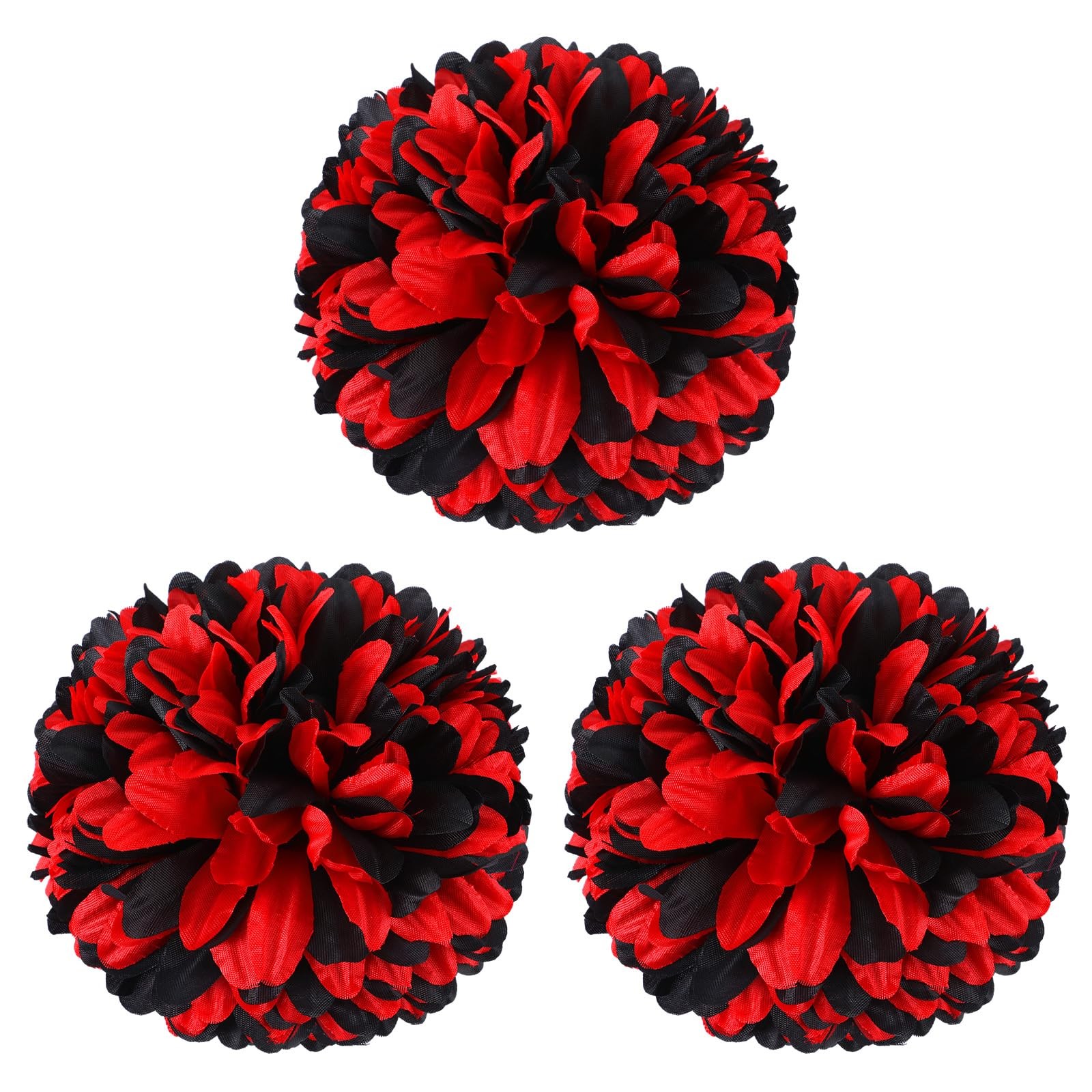 3 PCS Red Black Homecoming Mum Flowers 6.5″ Silk Artificial Flower Kits