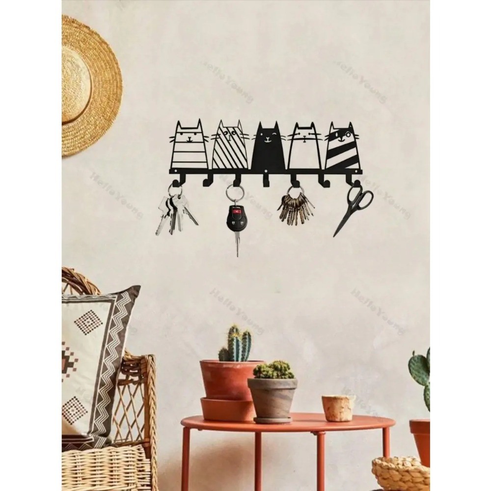 Black Metal Wall Hooks – Heavy Duty Coat Hat Keychain Entryway Rack Decor