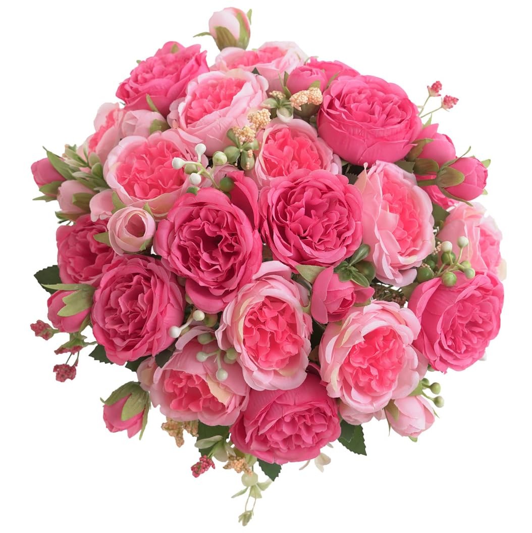 Artificial Silk Peonies 4 Bunches Faux Floral Bouquet for Wedding Home Decor