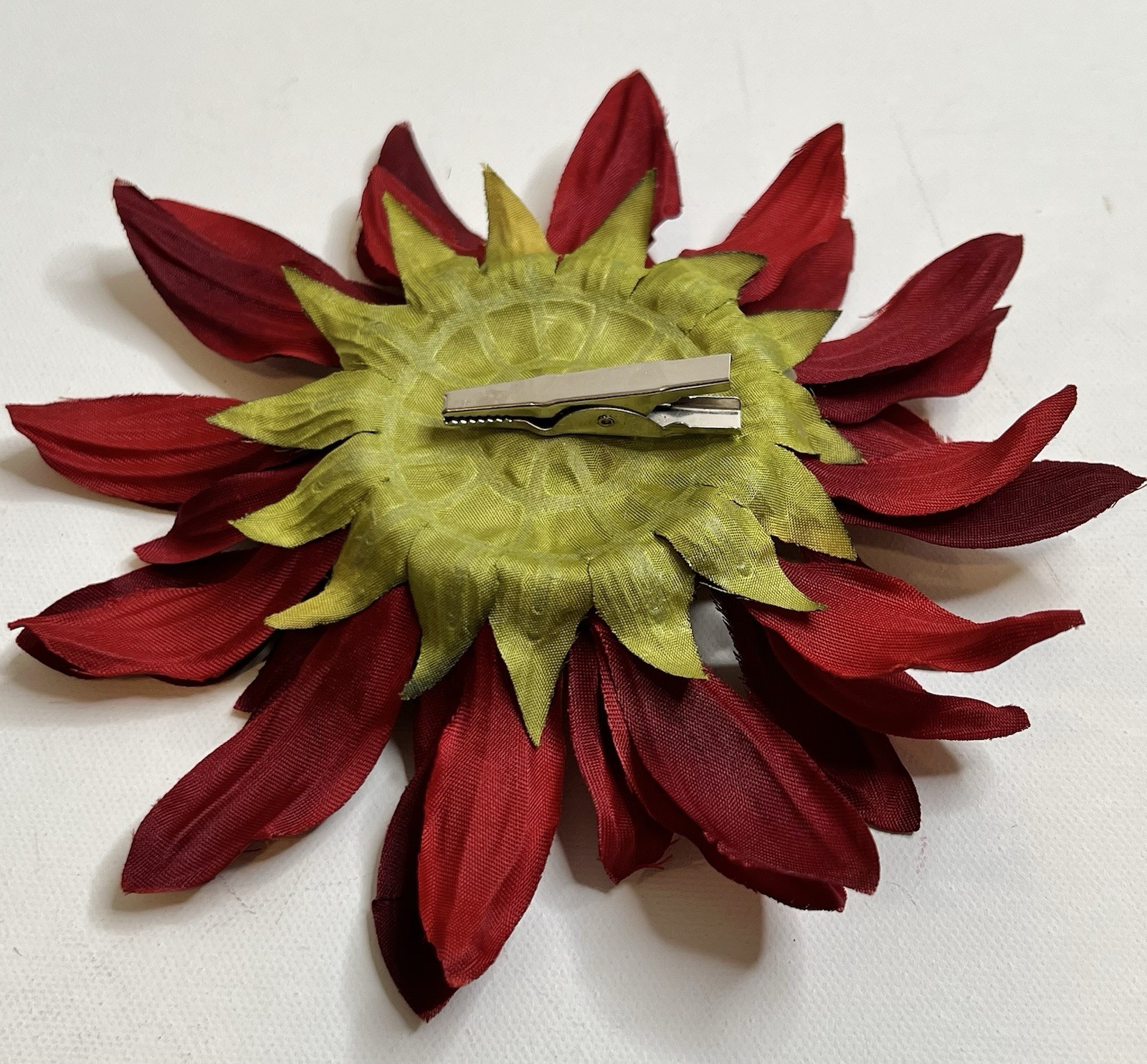 Artificial Sunflower 2pc Fall Flowers Red Clip-on Autumn Decor Ornament NWT NEW