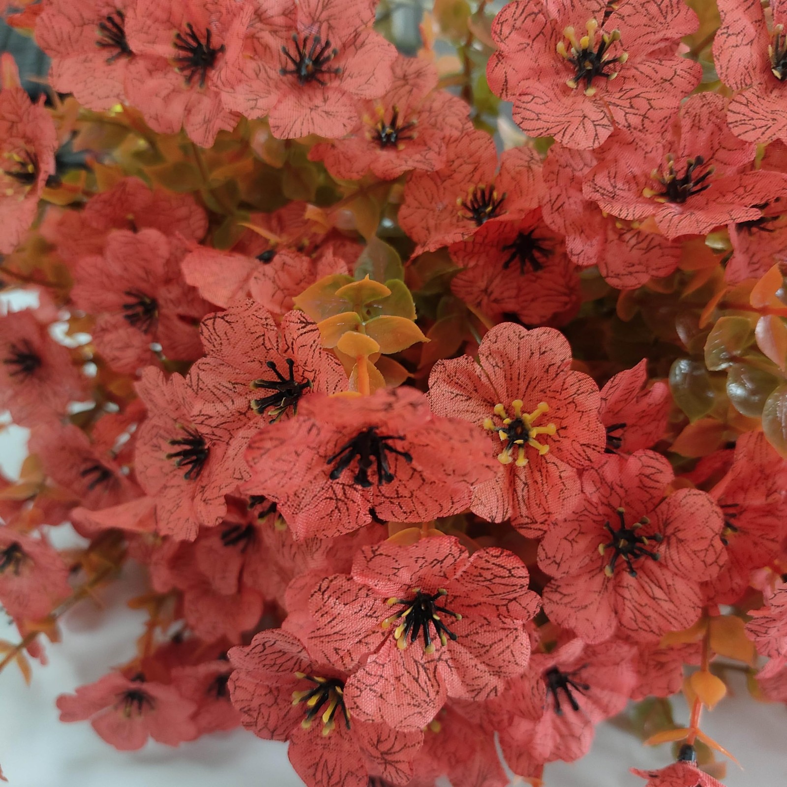 Artificial Potted Mums that Look Real Fall Outdoor Decoration,12 Bundles Outd…