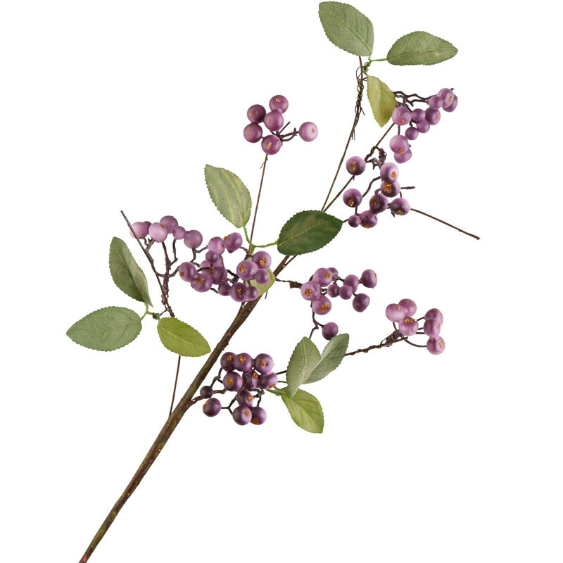 Set of 2 Artificial Lavender Berry Cluster and Leaf 27″ Sprays
