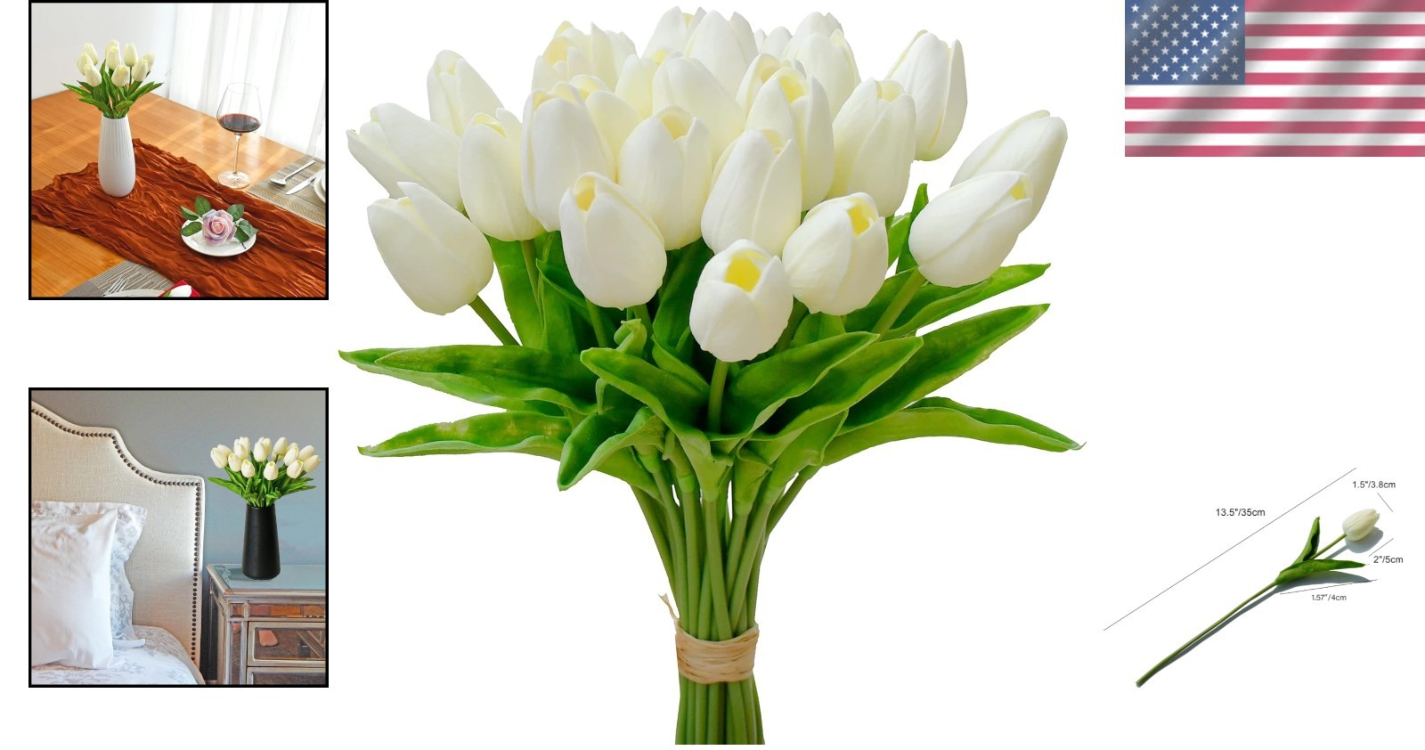 Lifelike PU Fake Floral Stems – Kitchen & Dining Table