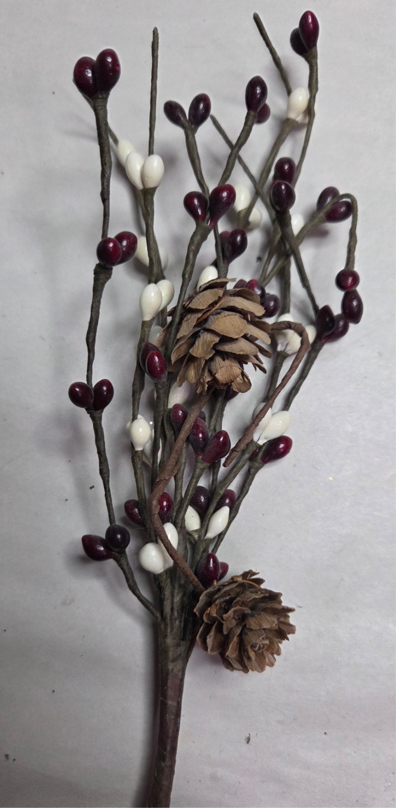 Lot of 9 Artificial Branches Picks Pinecones Mistletoe Fall Christmas Berries