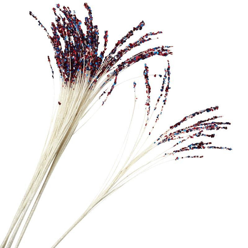 Bulk Package of 12 Americana Glittered Floral 19″ Sprays