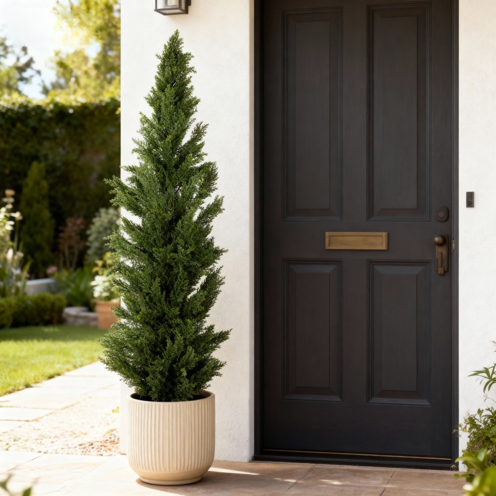 5FT artificial cypress tree realistic indoor and outdoor fake pruning plant