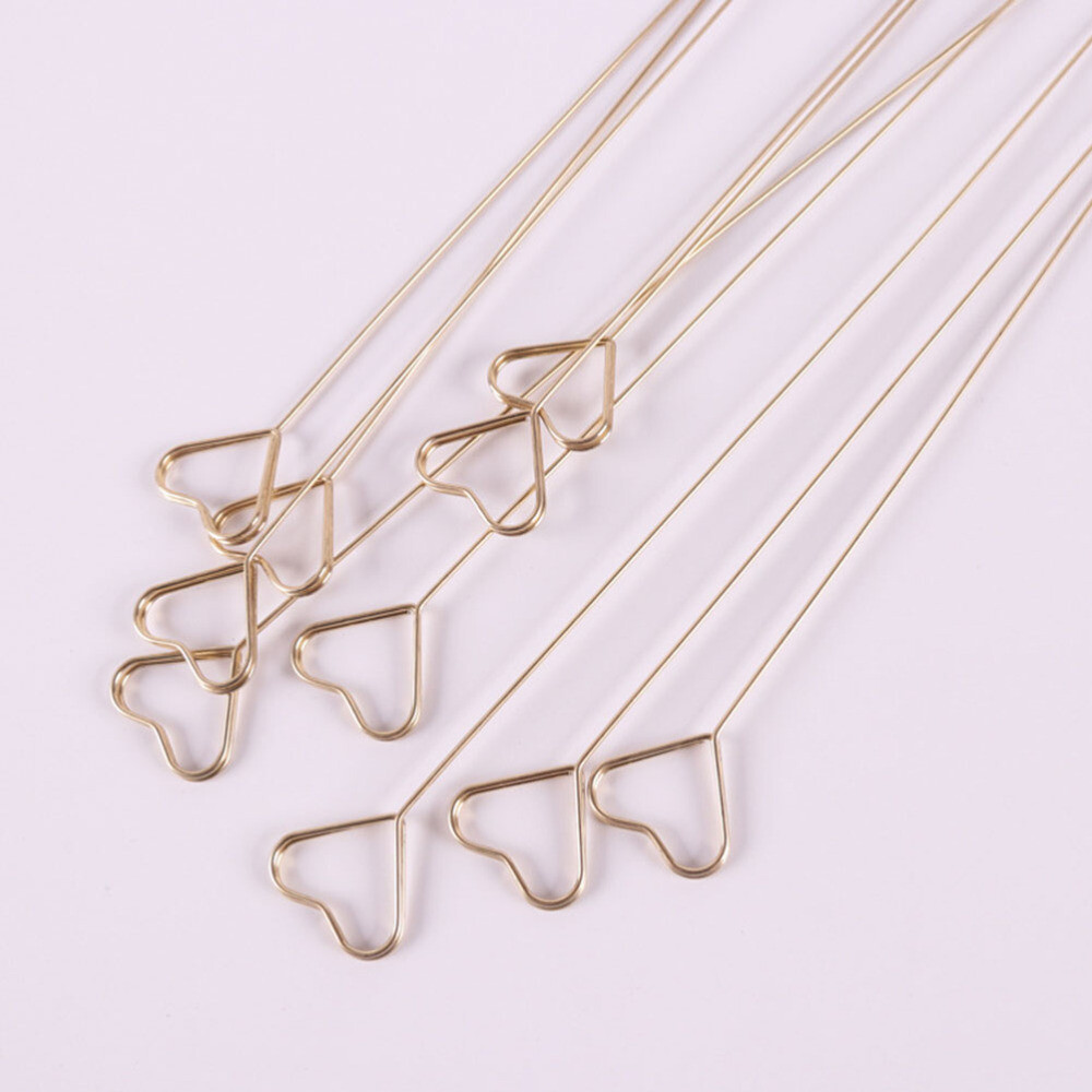 10 Pcs Pieces Gold Round Floral Place Card Holder Heart Decoration