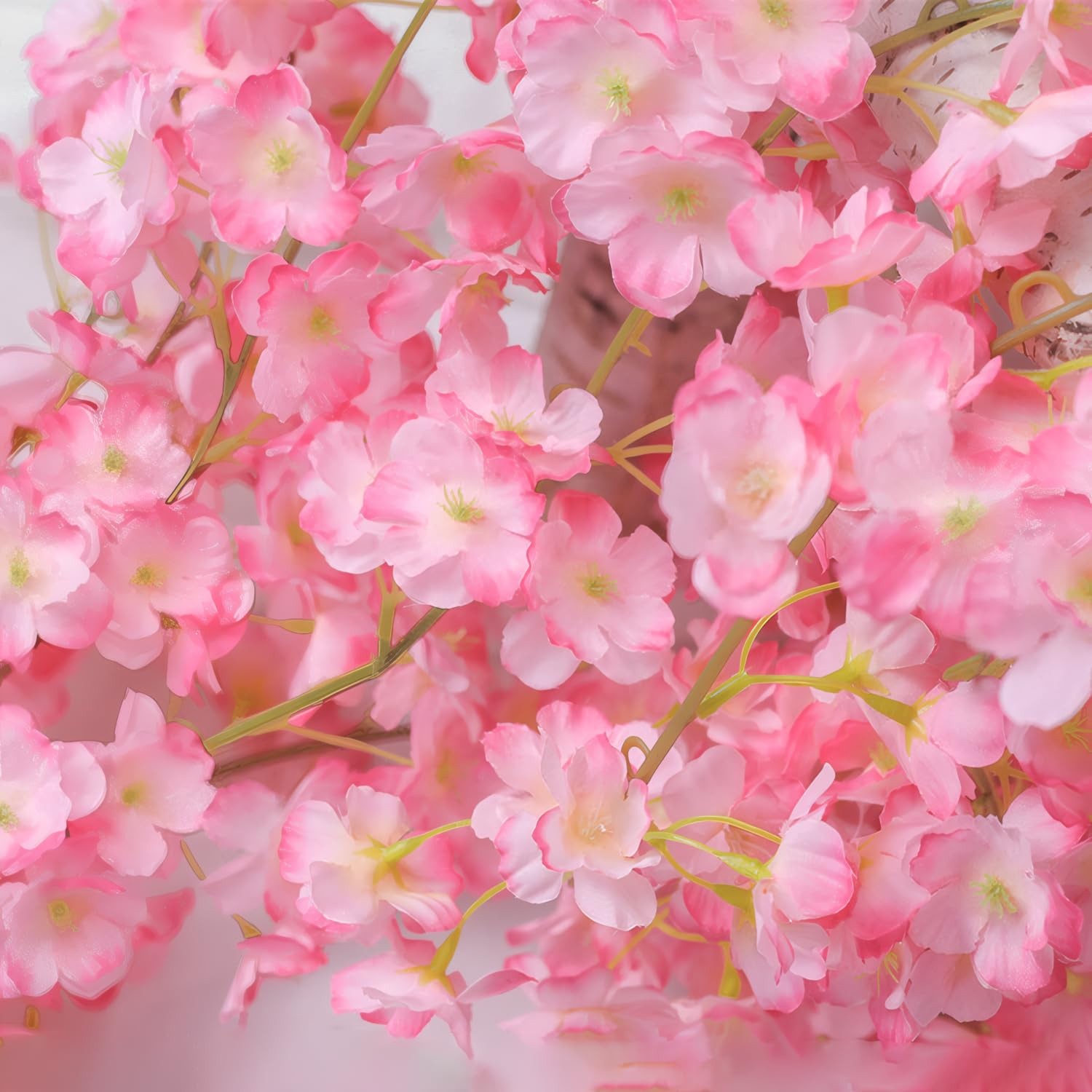 3pcs 5.91 ft Artificial Silk Cherry Blossom Sakura Vines – Deep Pink Hanging …