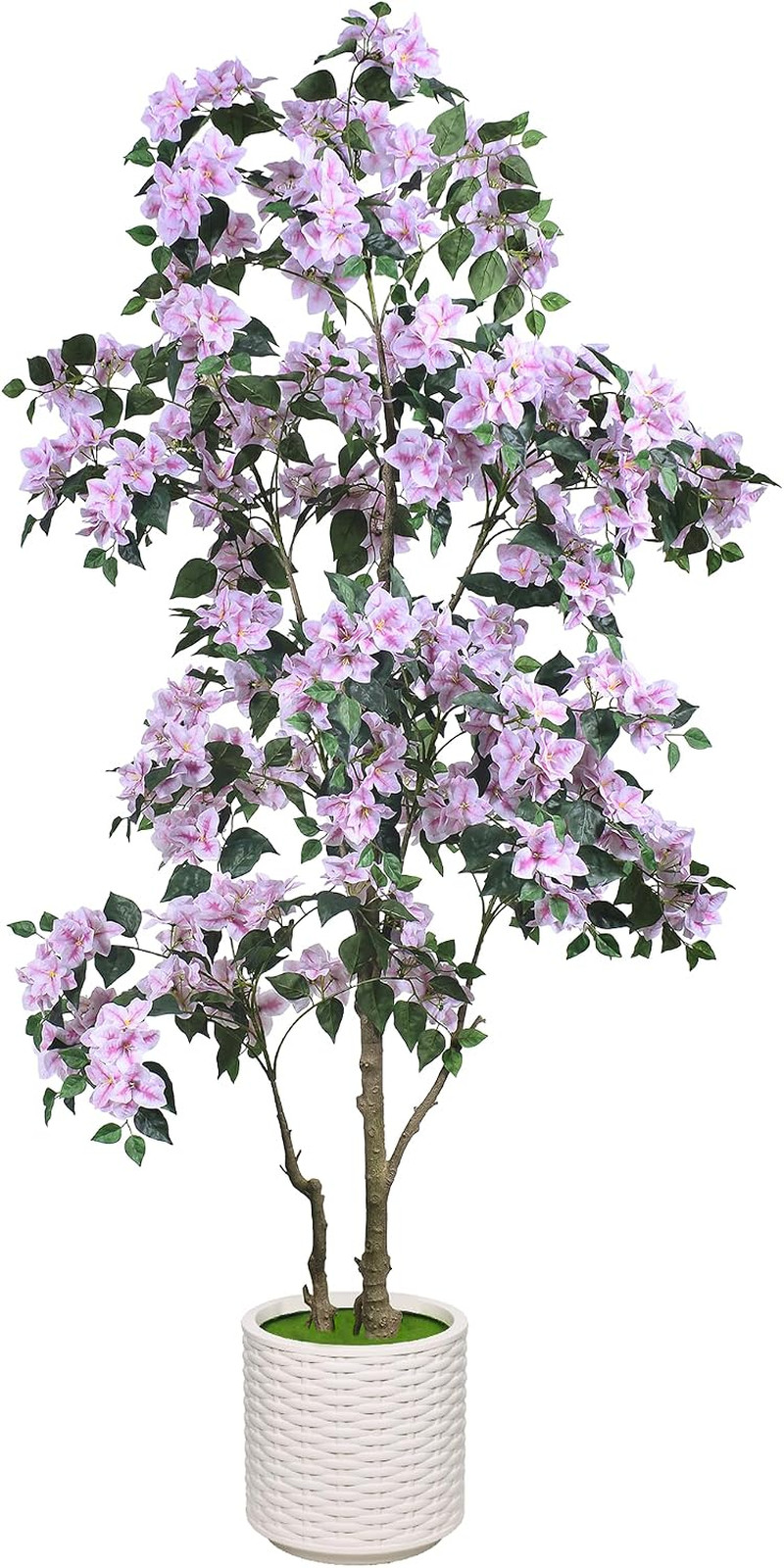 6FT Artificial Bougainvillea Tree with Realistic Light Pink Silk Flowers, Real T