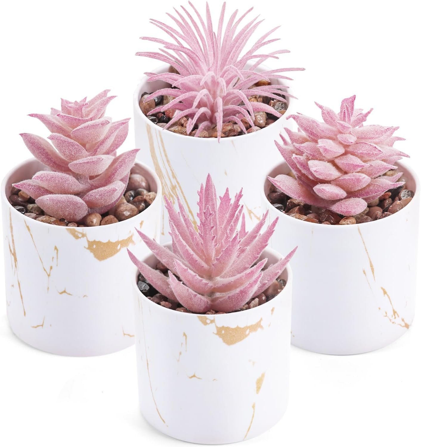 4 Pack Fake Plants for Indoor Home Office Desk Accessories for Women Decor