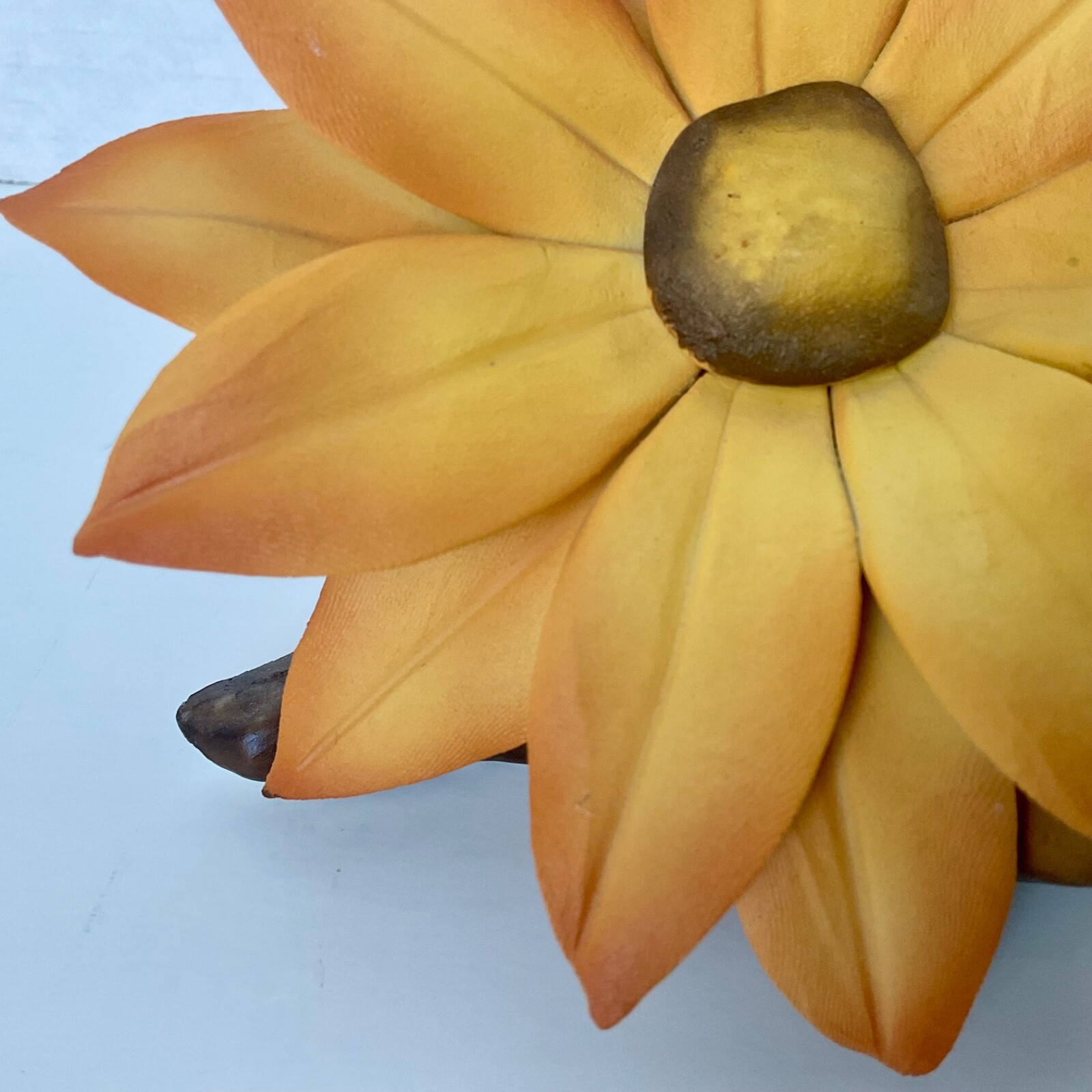 Capodimonte Orange Black Eyed Susan Floral Sculpture Made In Italy 6 3/4” VTG