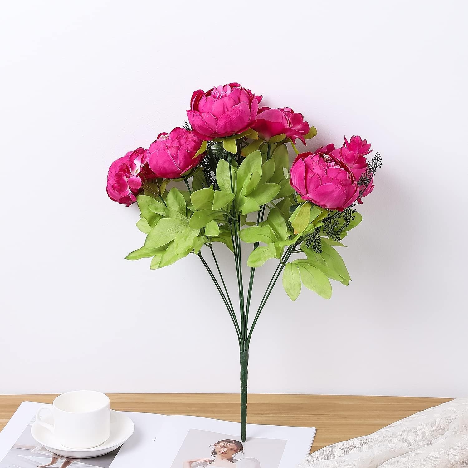 Springs Flowers Artificial Silk Peony Bouquets Wedding Home Decoration,Pack o…