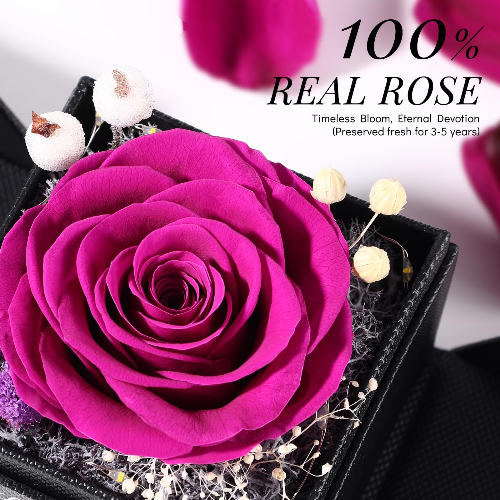 FIACO Gifts for Women Preserved Real Roses with I Love You Necklace Fresh For…
