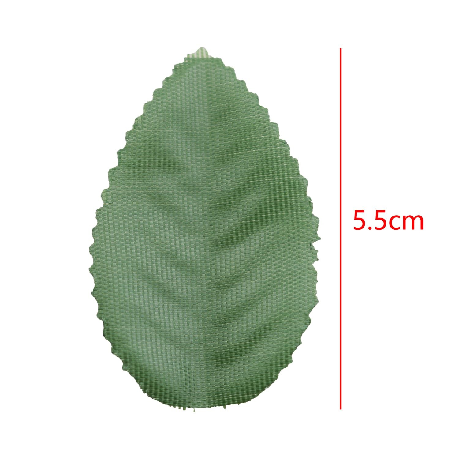 100PCS Faux Dark Green Leaves Single Piece Rayon Fabric Rose Leaves 5.5CM Gif…