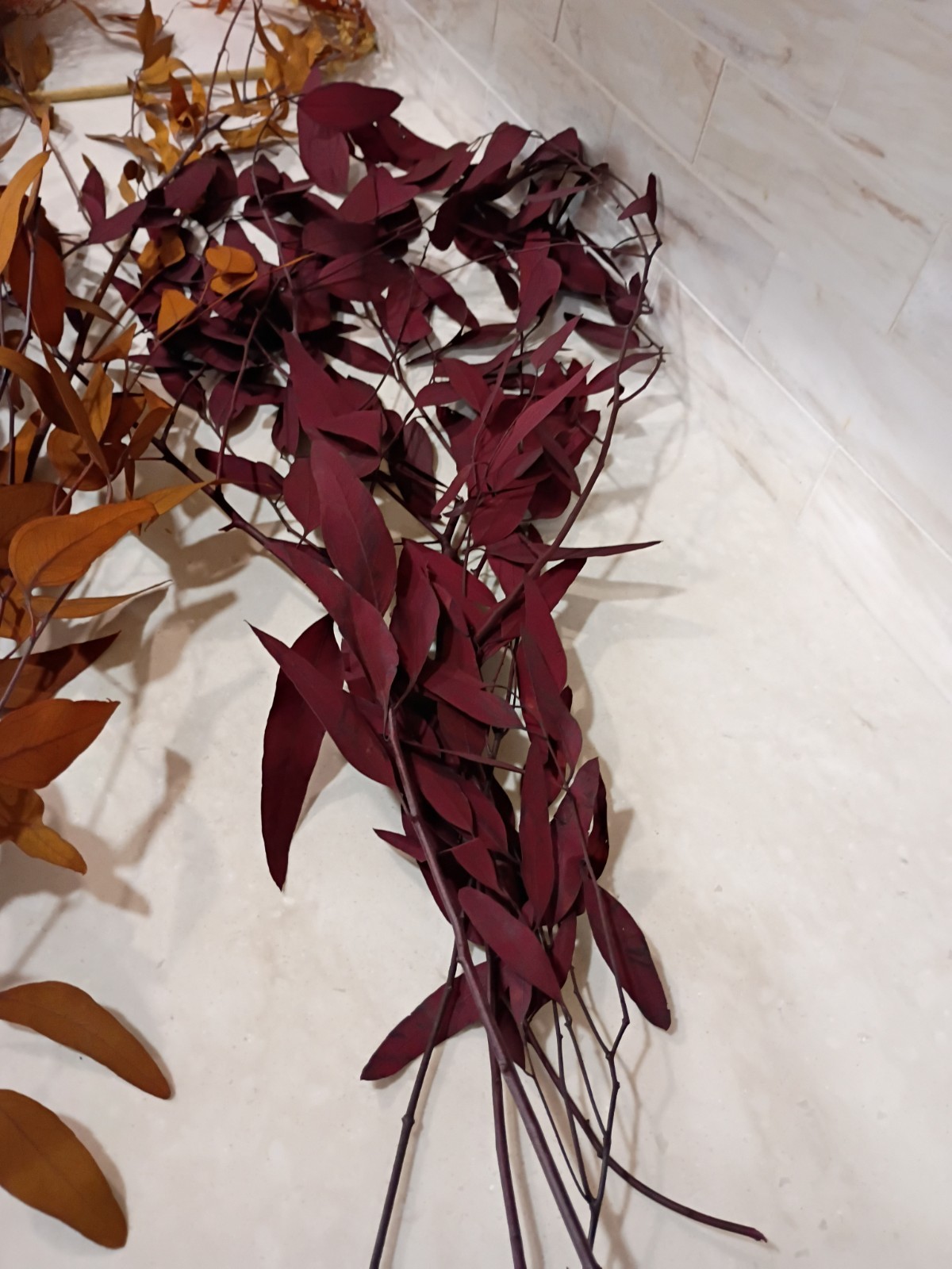 Artificial Stems Picks Flowers; Brown, Orange, Purple