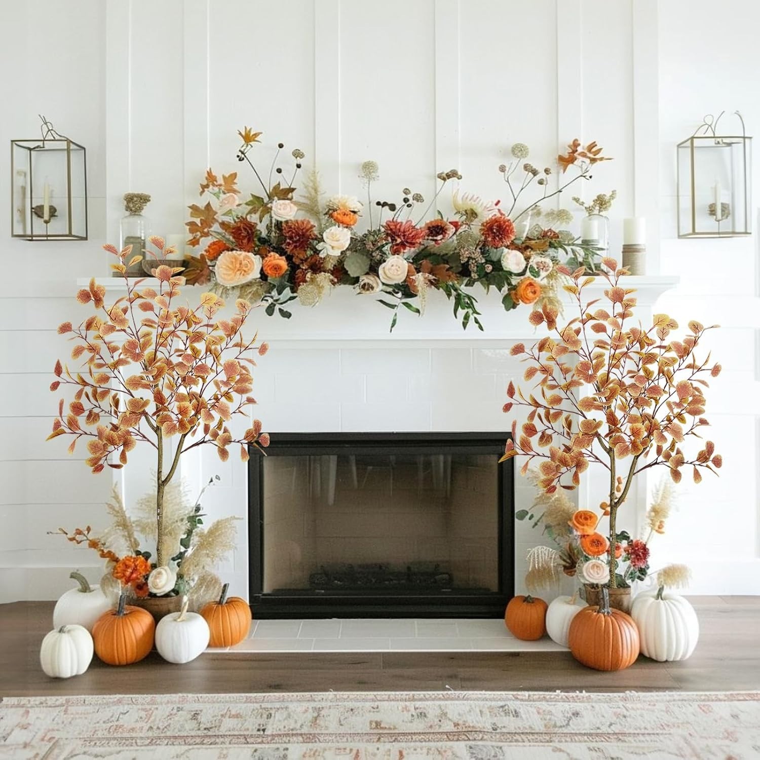 5 Ft Artificial Fall Tree for Decoration Autumn Farmhouse Porch Décor (2-Pack)