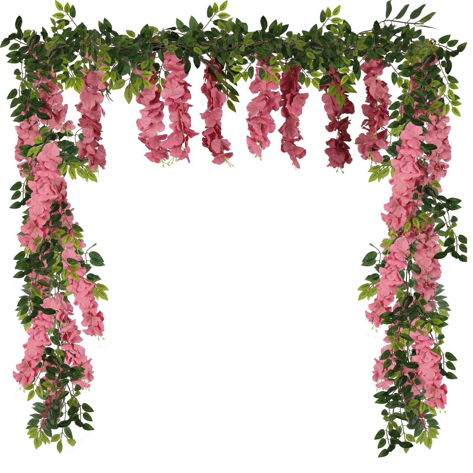 Artificial Wisteria Garland Dusty Pink Silk Flowers Fake Wisteria Flowers Han…