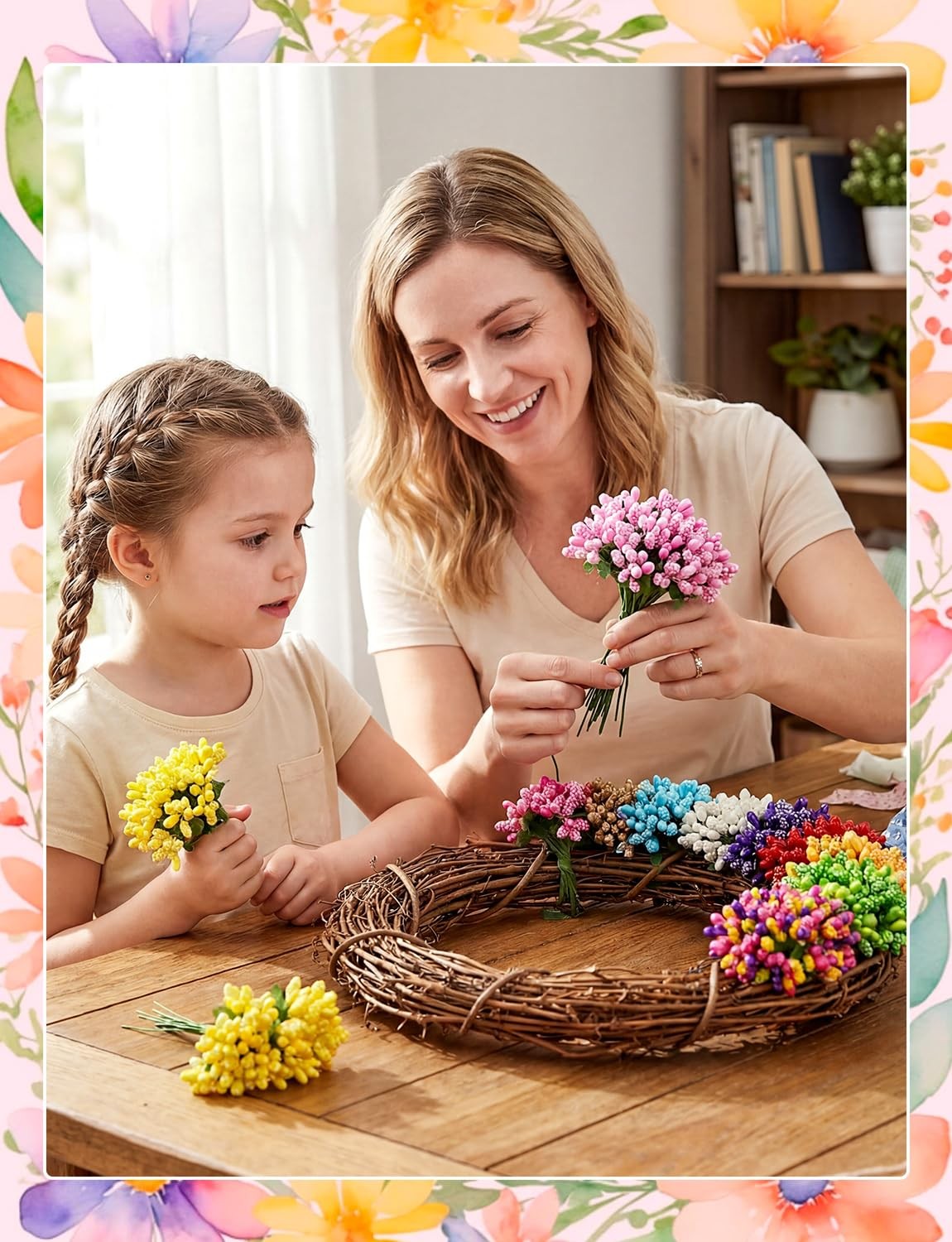 192 Pcs Premium Artificial Flower Stamens for Crafts, 16 Colored Heads Floral…