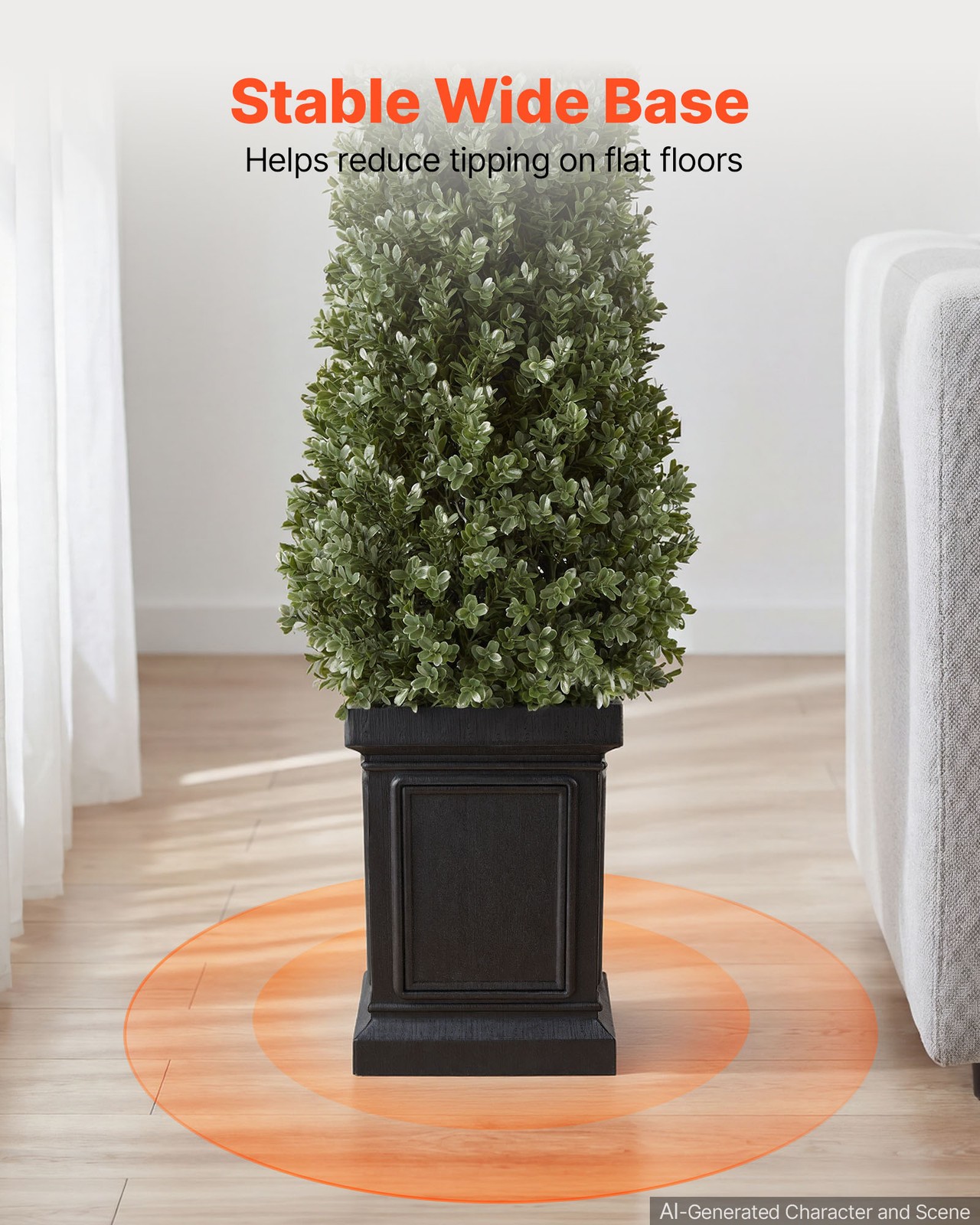 VEVOR Artificial Boxwood Topiary 3.3 Ft Set of 2 with Sturdy Pot Greenery PE