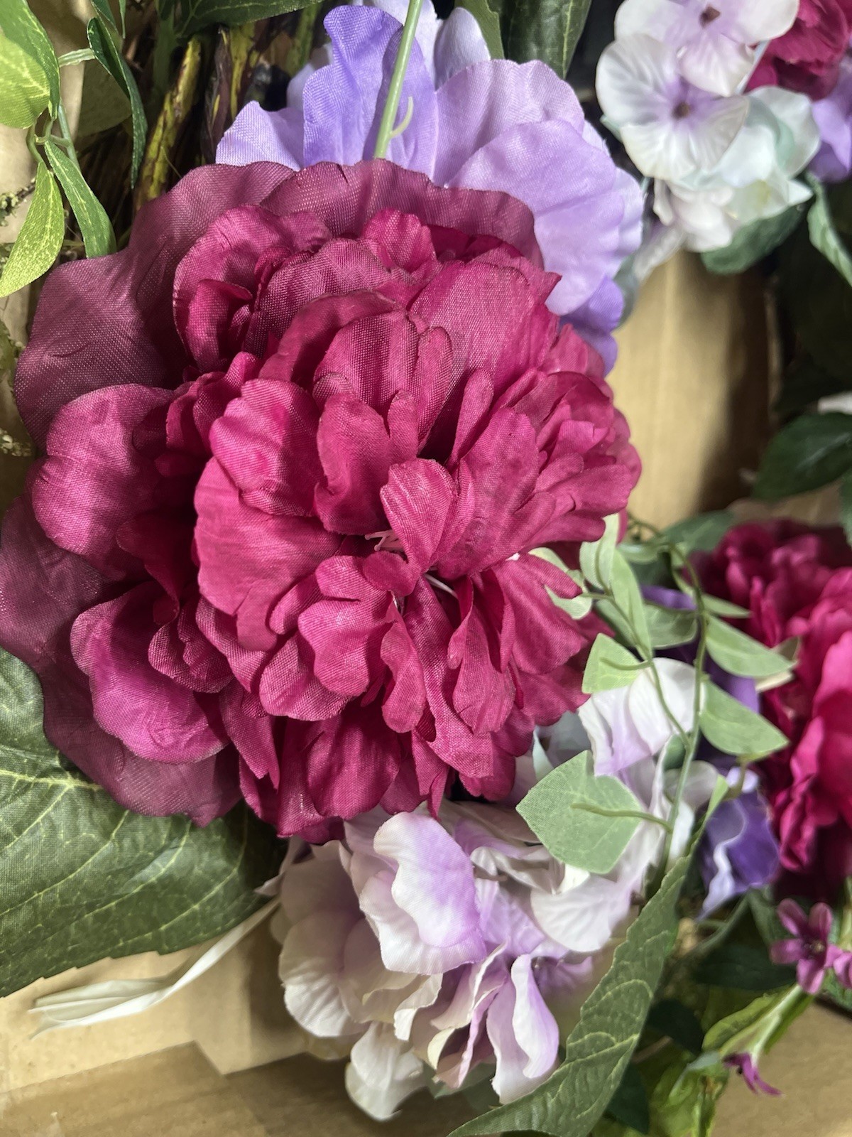 17″ Rose, Hydrangea, Peony Colorful Wreath, Holiday, Spring, Floral