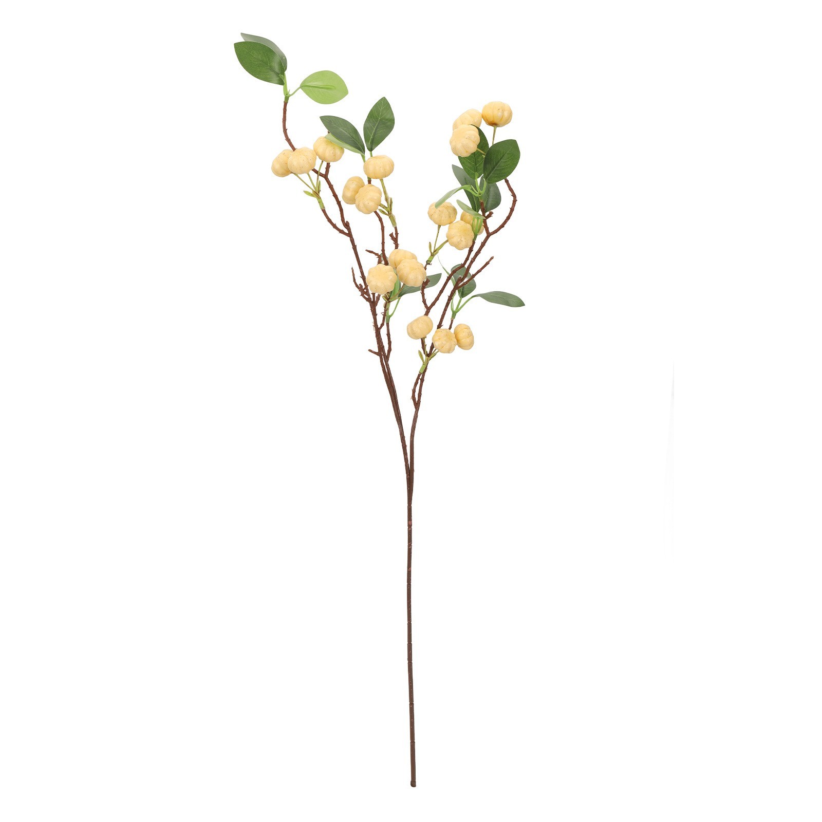 Realistic Artificial Pumpkin Branch with Silk Green Leaves 27.56in/70cm