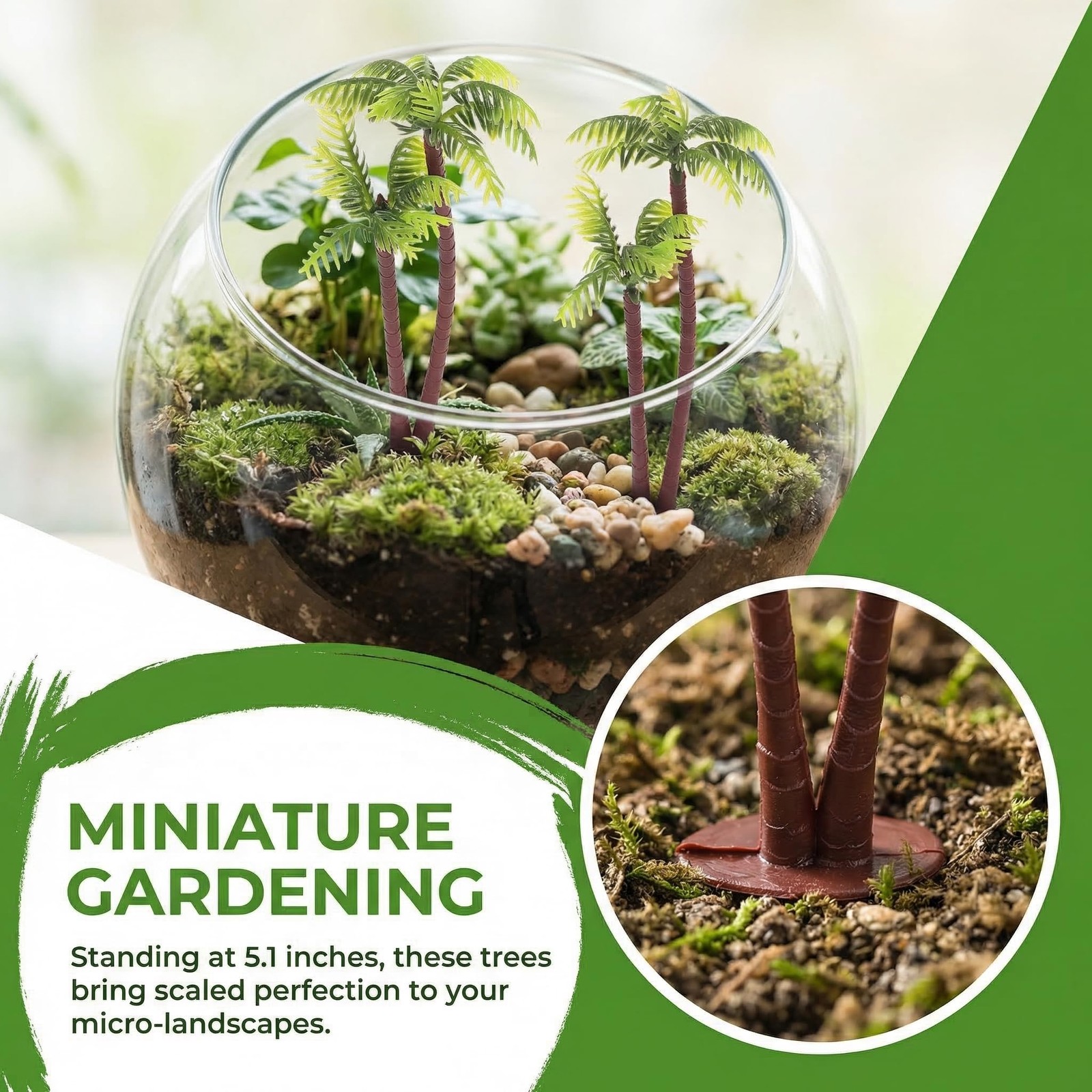 Artificial Mini Coconut Palm Trees, 5pcs Realistic Miniature Trees for DIY Mi…